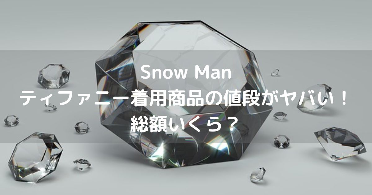 Snow Manのティファニー着用商品の値段がヤバい！総額いくら？